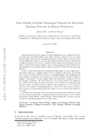 Data Mining of Online Genealogy Datasets for Revealing Lifespan Patterns in Human Population