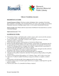 Library Circulation Associate
