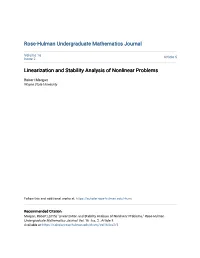 Linearization and Stability Analysis of Nonlinear Problems