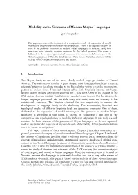 Modality in the Grammar of Modern Mayan Languages