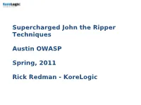 Supercharged John the Ripper Techniques