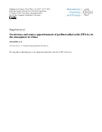 Supplement of Occurrence and Source Apportionment of Perfluoroalkyl