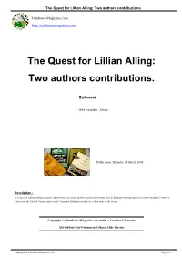 The Quest for Lillian Alling: Two Authors Contributions