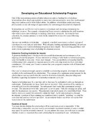 Developing an Educational Scholarship Program