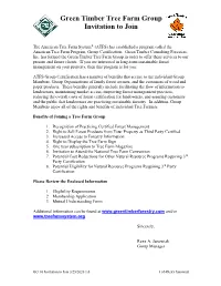 Green Timber Tree Farm Group Invitation to Join