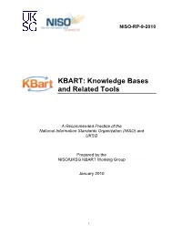 KBART: Knowledge Bases and Related Tools
