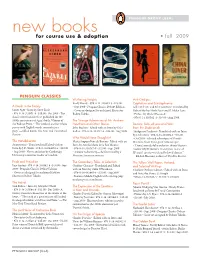 New Books for Course Use & Adoption • Fall 2009