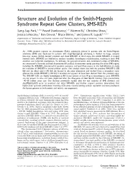 Structure and Evolution of the Smith-Magenis Syndrome Repeat Gene Clusters, SMS-Reps