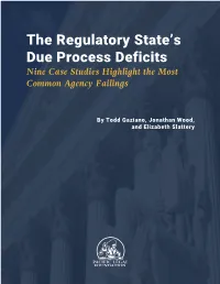 The Regulatory State's Due Process Deficits
