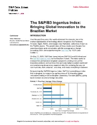 The S&P/B3 Ingenius Index: Bringing Global Innovation to the Brazilian