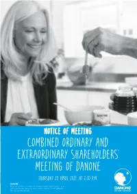 Combined Ordinary and Extraordinary Shareholders’ Meeting of Danone Thursday 29 April 2021, at 2:30 P.M