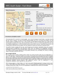 NRC South Sudan - Fact Sheet