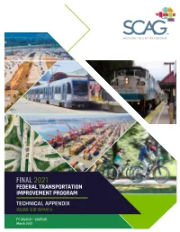 SCAG Final 2021 FTIP Technical Appendix Volume III of III Part A
