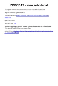 The Bees (Apidae, Hymenoptera) of the Botanic Garden in Graz, an Annotated List 19-68 Mitteilungen Des Naturwissenschaftlichen Vereines Für Steiermark Bd