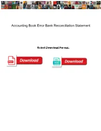Accounting Book Error Bank Reconciliation Statement