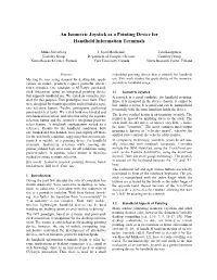 An Isometric Joystick As a Pointing Device for Handheld Information Terminals