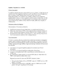 Congenital Syphilis Definitions