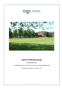 Deputy Mis Manager