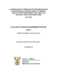 Ecological Water Requirements Report Draft