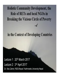 Holistic Community Development, the Role of Rets and Local Ngos in Breaking the Vicious Circle of Poverty