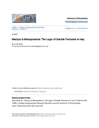 Martyrs in Mesopotamia: the Logic of Suicide Terrorism in Iraq