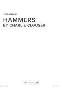 SPITFIRE Hammers by Charlie Clouser User Manual