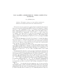 The Algebra Generated by Three Commuting Matrices