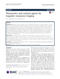 Theranostics and Contrast Agents for Magnetic Resonance Imaging Yohan Jeong, Hee Sook Hwang and Kun Na*