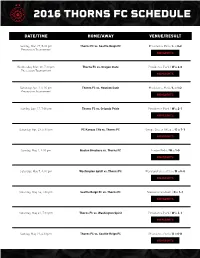 2016 Thorns Fc Schedule