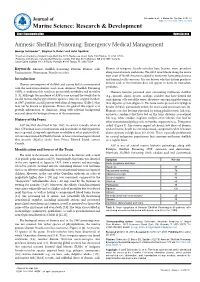 Amnesic Shellfish Poisoning: Emergency Medical Management
