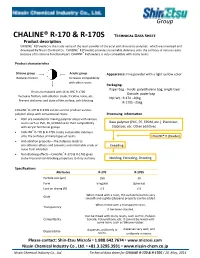 CHALINE® R-170 & R-170S Technical Data Sheet