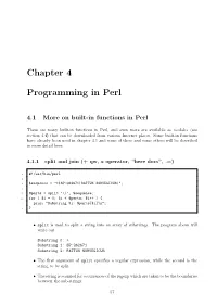 Chapter 4 Programming in Perl