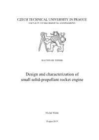 Design and Characterization of Small Solid-Propellant Rocket Engine