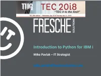 Introduction to Python for IBM I