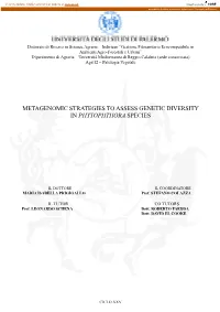 Metagenomic Strategies to Assess Genetic Diversity in Phytophthora Species