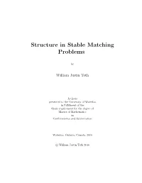Structure in Stable Matching Problems