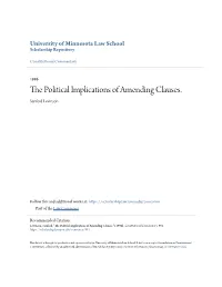 The Political Implications of Amending Clauses