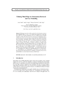Utilizing Mind-Maps for Information Retrieval and User Modelling