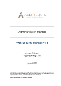 Web Security Manager Administration Manual
