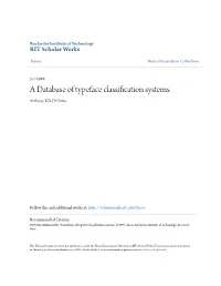 A Database of Typeface Classification Systems Anthony Kllc Di Pietro
