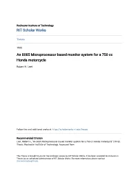 An 8085 Microprocessor Based Monitor System for a 750 Cc Honda Motorcycle
