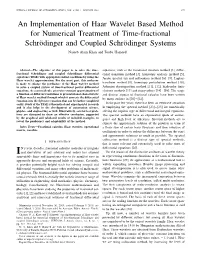 An Implementation of Haar Wavelet Based Method for Numerical