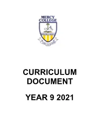 Curriculum Document Year 9 2021