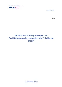 Draft Joint Report on Facilitating Mobile Connectivity in 'Challenge Areas'