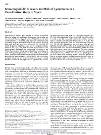 Immunoglobulin E Levels and Risk of Lymphoma in a Case-Control Study in Spain