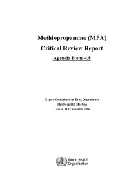 Methiopropamine (MPA) Critical Review Report Agenda Item 4.8