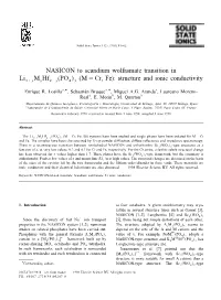 NASICON to Scandium Wolframate Transition in Li M Hf (PO ) (M5cr, Fe): Structure and Ionic Conductivity