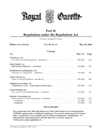 NS Royal Gazette Part II