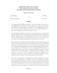 Of 2 BEFORE the APPELLATE AUTHORITY