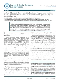 A Case of Pyogenic Sterile Arthritis